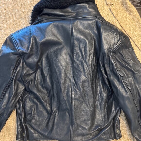 Vintage Ondie Town black leather cropped jacket. - Picture 6 of 6